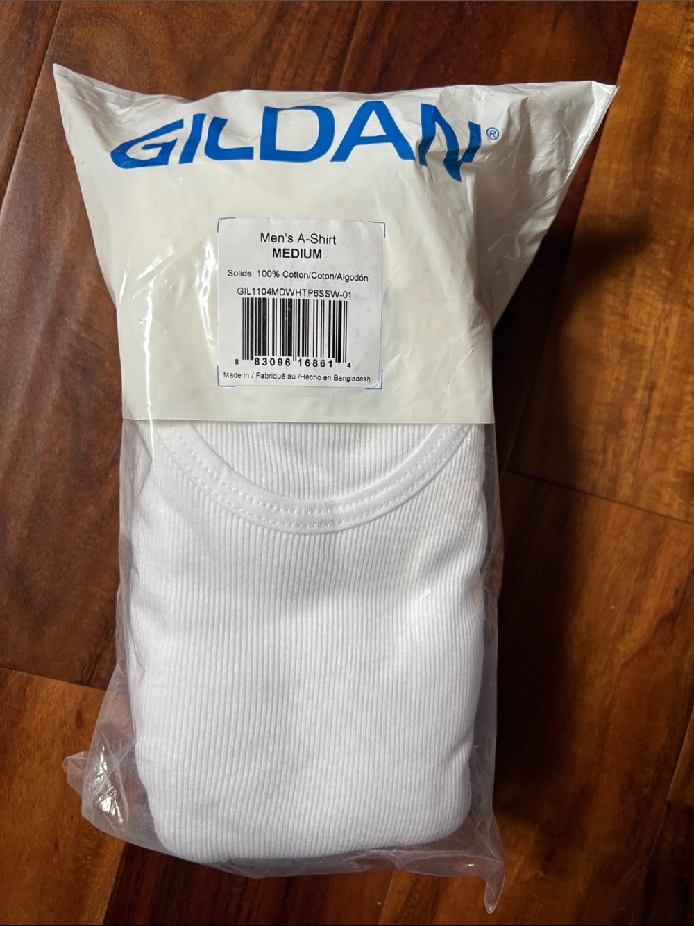 Gildan Men's White Ribbed Tank Undershirt